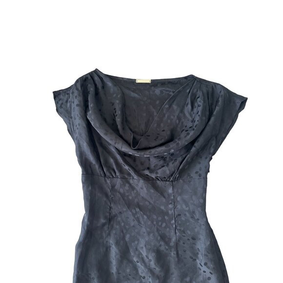 LOEFFLER RANDALL Black Silk Draped Neck Dress Size 2 - Picture 2 of 8